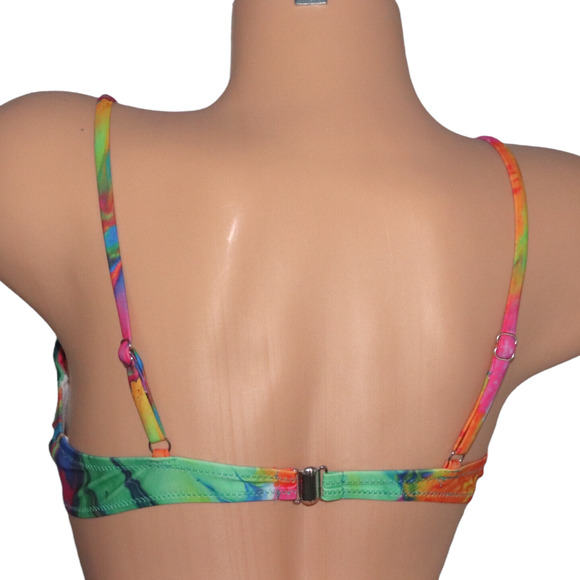 PrettyLittleThing Multi Abstract Print Underwired Bikini Top Size 6 NWT - Picture 5 of 12